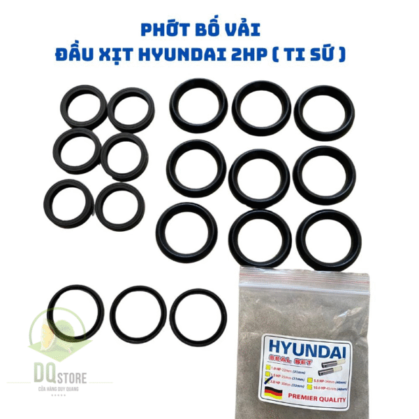 Bộ Phớt Bố Vải Xài Cho Đầu HYUNDAI 2HP ( Ti sứ 30 ) Có 3 Phớt Nhẫn